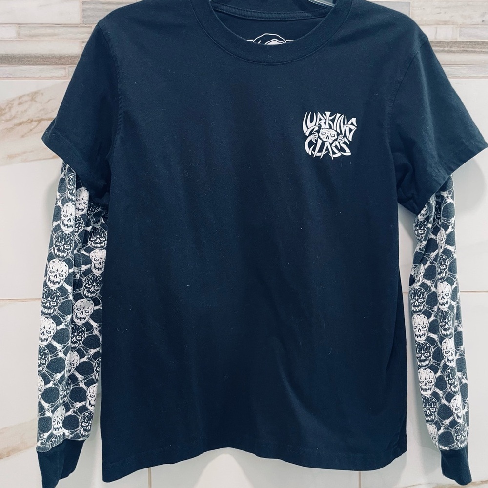 Lurking Class by Sketchy Tank Bones Black 2fer Long Sleeve T-Shirt mens Small - Picture 13 of 14